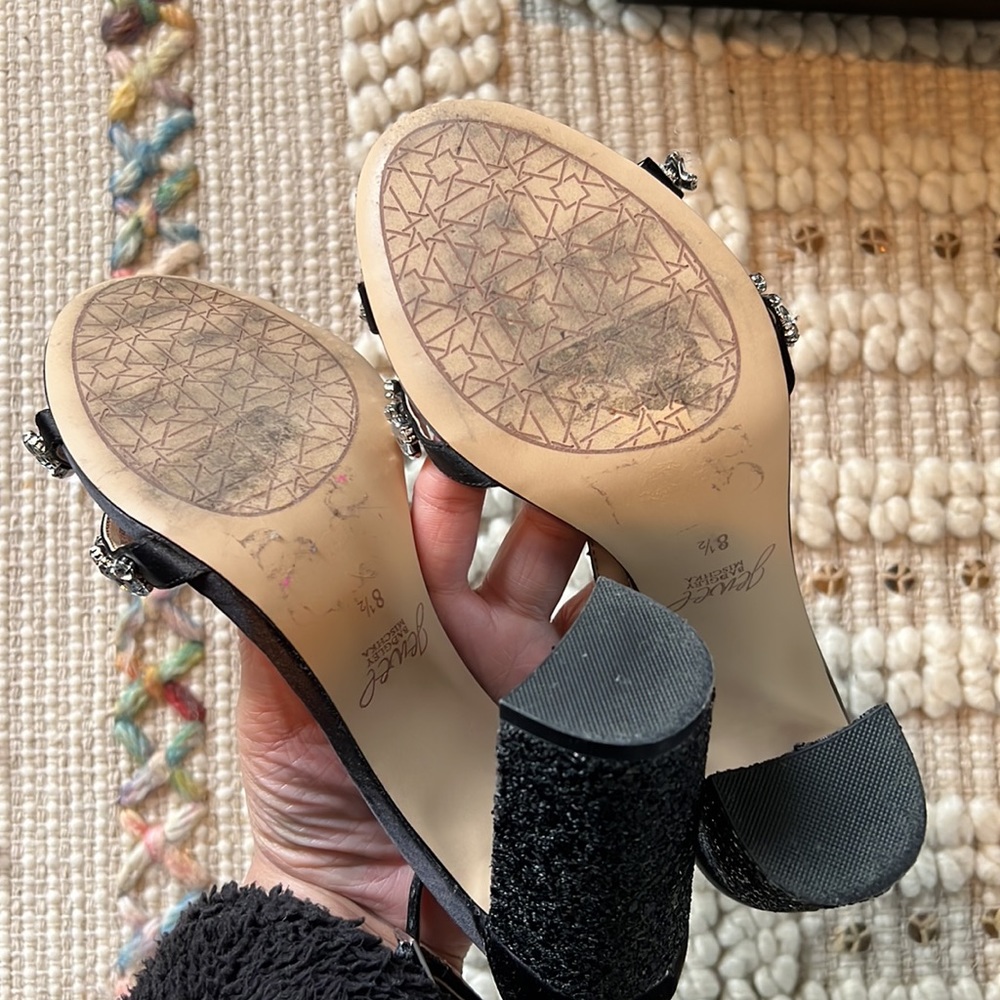 Badgley Mischka crystal sandals high heels size us8.5 - Picture 10 of 11